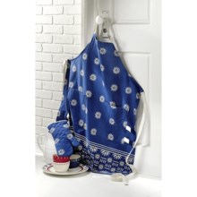 Tag Starburst Apron and Oven Mitt Set in Blue - Closeouts
