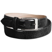 Tardini Polished American Alligator Belt  (For Men) in Black W/ Silver Buckle - Closeouts
