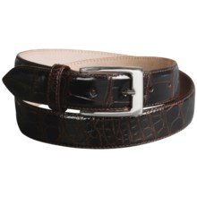 Tardini Polished American Alligator Belt  (For Men) in Dark Brown W/ Silver Buckle - Closeouts