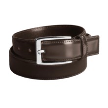 Tardini Polished Dress Belt - Stitched, 30 mm in Brown - Closeouts