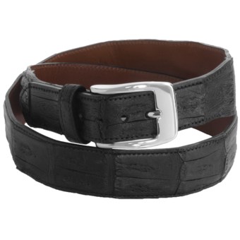 Tardini Satin-Finish Caiman Crocodile Belt (For Men) in Black