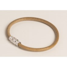 Tateossian Braided Italian Leather Bracelet (For Men) in Tan Smooth/Silver - Closeouts