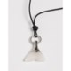 Tateossian Italian Leather Necklace - Onyx Whale-Tail Pendant (For Men)