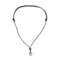 Black/Silver Tateossian Organic Italian Leather Necklace - Pebble Pendant (For Men)