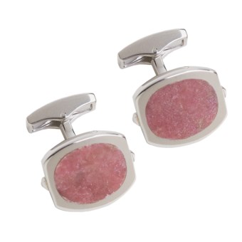 Tateossian Rhodonite Cufflinks - Sterling Silver (For Men) in Sterling Silver/Rhodonite