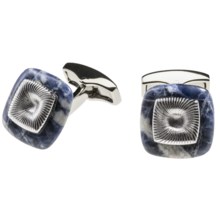 Tateossian Square Aura Cufflinks (For Men) in Silver/Blue - Closeouts