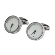 Tateossian Watch Cufflinks - Mother-of Pearl Face (For Men) in Silver/Mother Of Pearl - Closeouts
