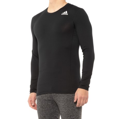 Adidas Techfit Training Shirt - Long Sleeve (For Men) - BLACK (L )