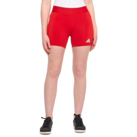 Adidas Techfit Volleyball Shorts (For Women) - RED/WHITE (M )