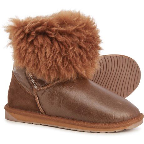 Emu Teddy Wurren Shearling Boots - Leather (For Women) - CHESTNUT (7 )