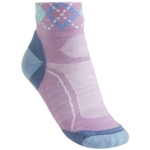 Teko Organic Light Mini-Crew Socks - tekoMERINO Wool Blend, Lightweight (For Women) in Lilac Argyle - Closeouts