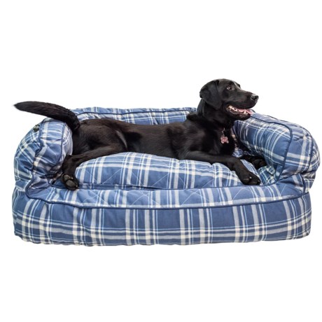 Telluride Camp Plaid Bolster Dog Bed Extra Large 36x27