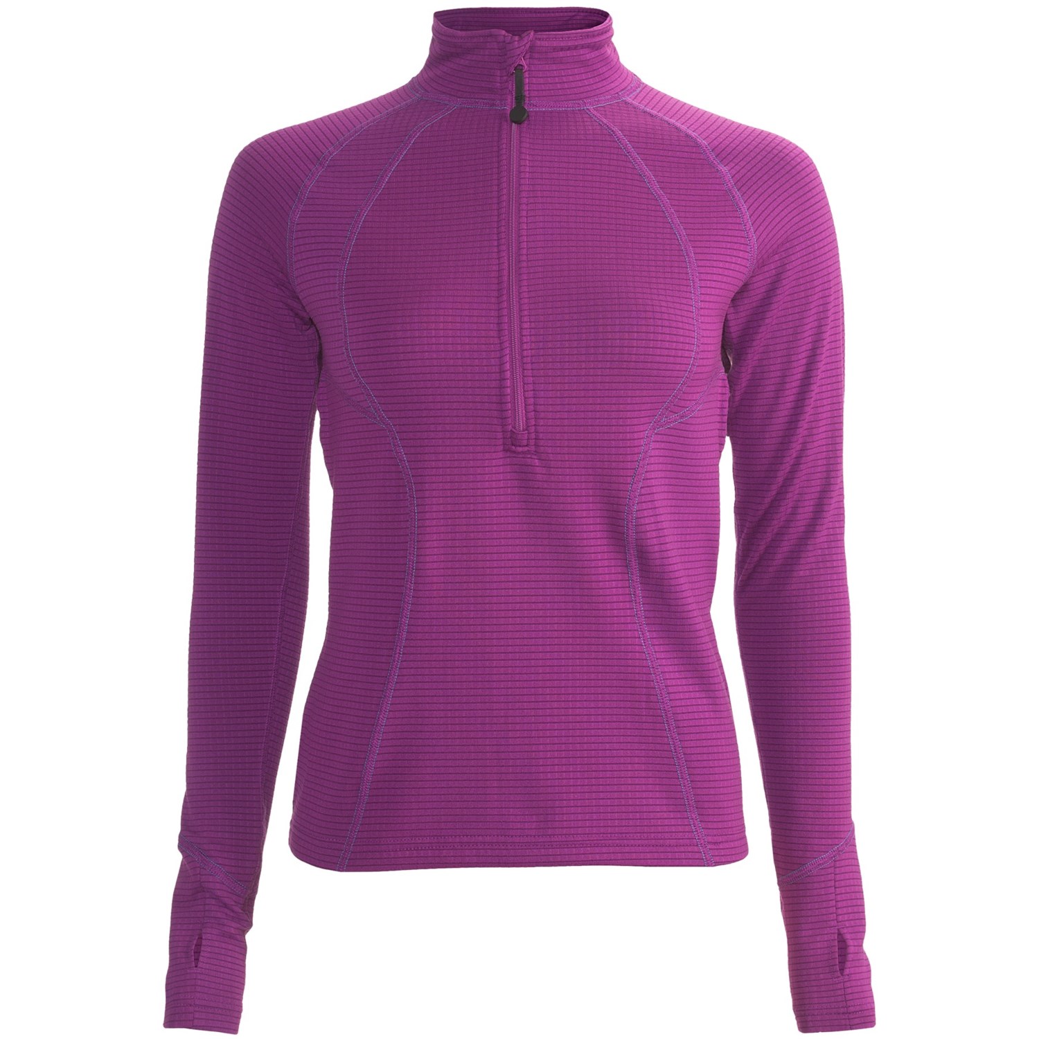 Terramar Grid Fleece Base Layer Top Zip Neck, Long Sleeve (For Women) Save 40
