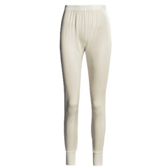 Terramar Long Underwear Bottoms - Silk, Lightweight (For Women) in Natural Pointelle
