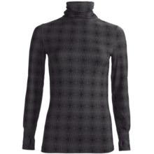 Terramar Thermolator Base Layer Shirred Turtleneck - UPF 25+ (For Women) in Black Print - Closeouts