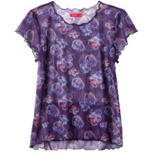 Terry Floral Mesh Shirt - Short Sleeve (For Women) in Floral Ornate - Closeouts