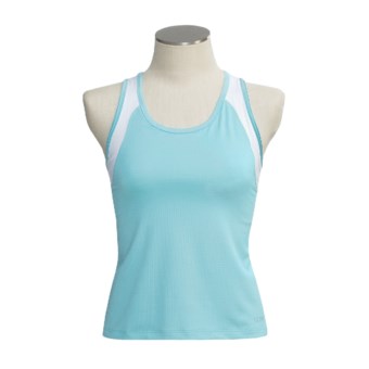 Terry Schrader Cycling Jersey - Built-In Bra, Sleeveless (For Women) in Lagoon/White