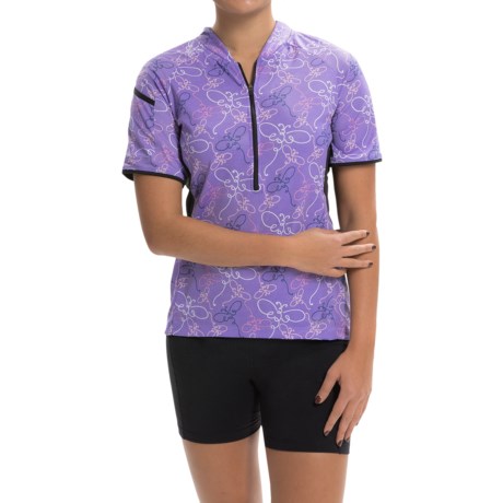 Terry Touring Cycling Jersey Zip Neck Short Sleeve For Women