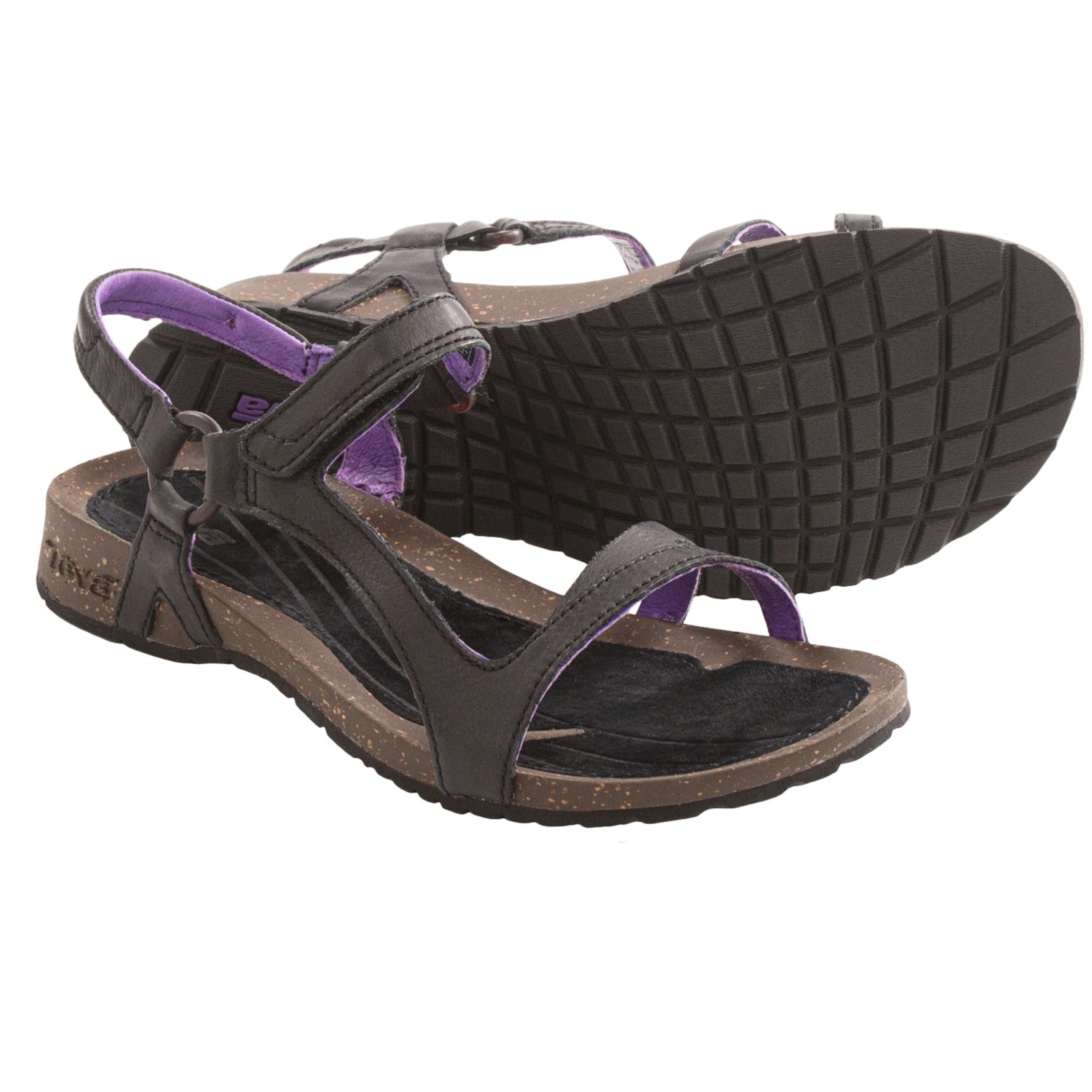 Teva Cabrillo Universal Sandals - Leather (For Women) in BlackPurple