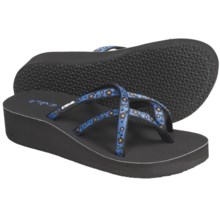 Teva Mandalyn Wedge Ola Sandals - Thongs (For Women) in Fantaisie Bright Blue - Closeouts