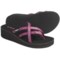 Teva Mandalyn Wedge Ola Sandals - Thongs (For Women) in Lotus Stripe Rose/Violet