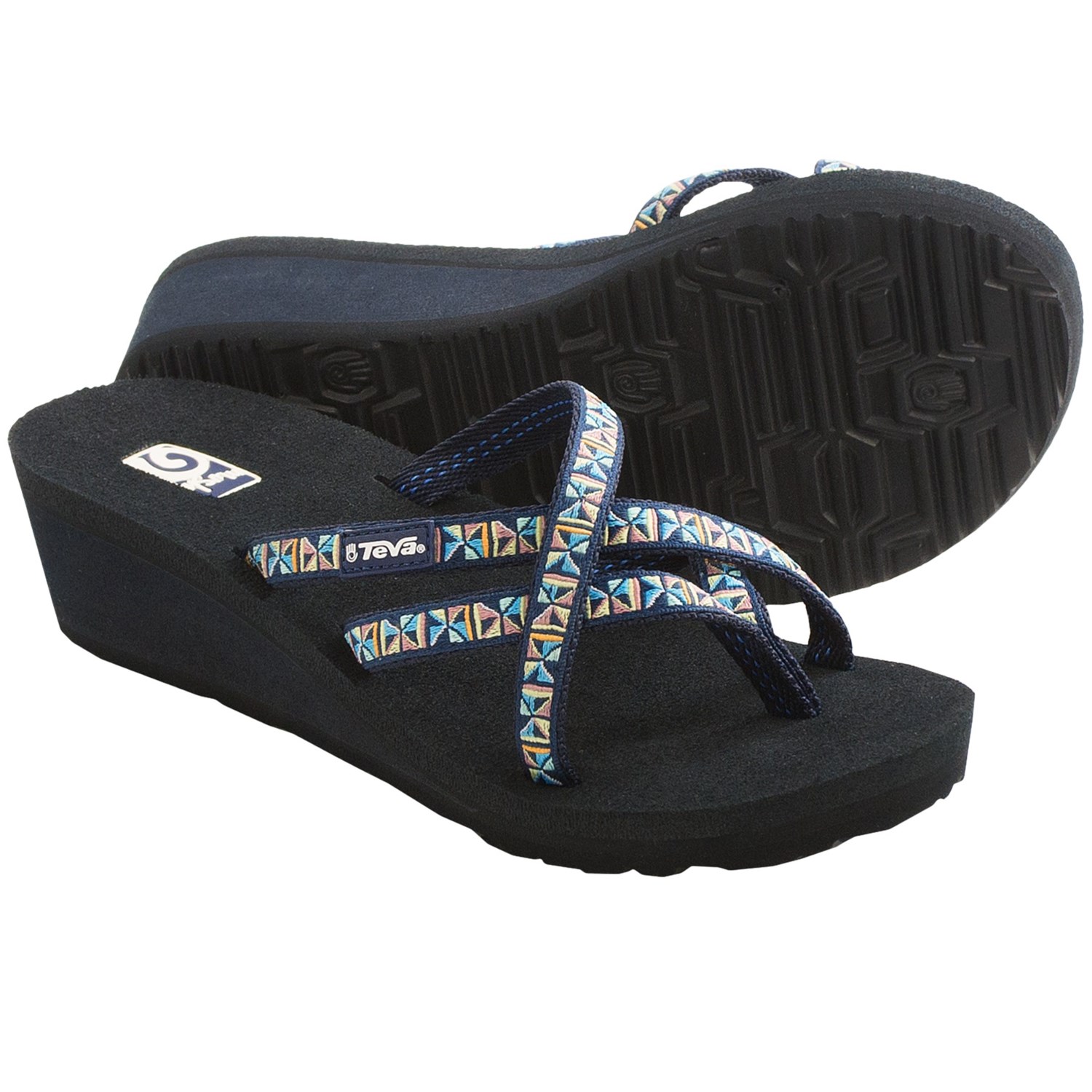 Teva MushÂ® Mandalyn Wedge Ola 2 Sandals (For Women) in Mosaic Blue