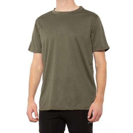 Xcelsius Textured Tech T-Shirt - Short Sleeve (For Men) - OLIVE (L )