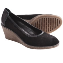 The Flexx Bread-N-Butter Wedge Pumps - Suede (For Women) in Black Oily Suede - Closeouts