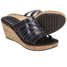 The Flexx Step In Sandals - Wedge Heel (For Women) in Black - Closeouts