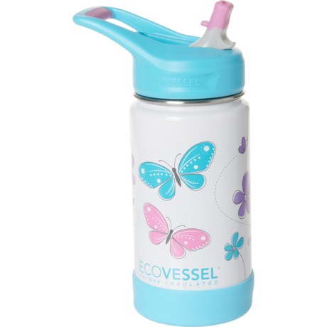 Ecovessel The Frost Insulated Stainless Steel Water Bottle - 12 oz. (For Kids) - WHITE BUTTERFLY ( )