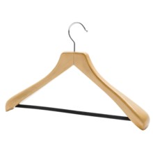 The Great American Hanger Company Wooden Suit Hanger--Non-Slip Bar, 6 pack in Natural W/Felt Bar - Overstock