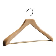 The Great American Hanger Company Wooden Suit Hanger--Non-Slip Bar, 6 pack in Natural - Closeouts