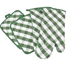 The Great Outdoors Oven Mitt and Pot Holder Set - 4-Piece in Green - Closeouts