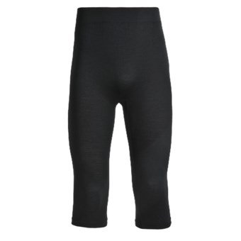The Mobile Society Merino Lite Base Layer Tights - 3/4 Length (For Men) in Black