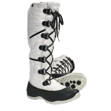 The North Face Anna Purna Tall Lace Winter Boots - Waterproof, Insulated (For Women) in Moonlight Ivory/Tnf Black - Closeouts