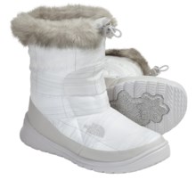 The North Face Nuptse Bootie Faux-Fur IV Winter Boots - Insulated (For Women) in Tnf White Plaid/Tnf White - Closeouts