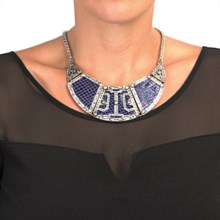 77%OFF 女性のブレスレット サックレザーインレイビブネックレス The Sak Leather Inlay Bib Necklace画像