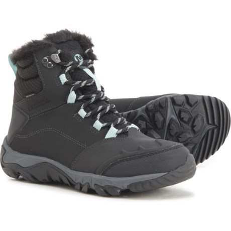 Merrell Thermo Fractal Mid Pac Boots - Waterproof, Insulated, Leather (For Women) - BLACK (9 )