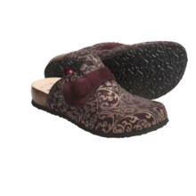 Think! Julia Clogs - Metallic Print Suede, Open Back (For Women) in Port Combo - Closeouts