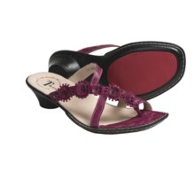 Think! Soso Flower Thong Sandals - Leather (For Women) in Magnolia Combo - Closeouts