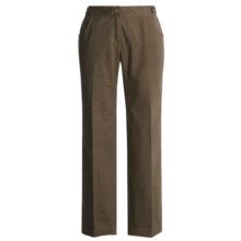 Think Tank Herringbone Cotton Pants - Leather Tabs (For Women) in Brown - Closeouts