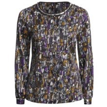 Think Tank Jewel Neck Blouse - Long Sleeve (For Women) in Multi - Closeouts