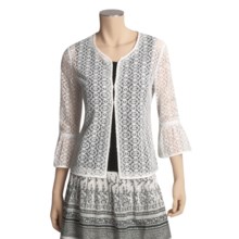 Think Tank Rich Lace Jacket - 3/4 Sleeve (For Women) in White - Closeouts