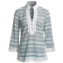 Think Tank Zigzag Tunic Shirt - 3/4 Sleeve (For Women) in Turquoise - Closeouts