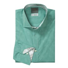Thomas Dean Cotton Check Sport Shirt - Long Sleeve (For Men) in Green/White - Closeouts