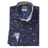 Thomas Dean Floral Print Sport Shirt - Spread Collar, Long Sleeve (For Men)