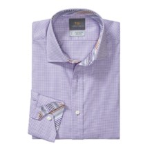 Thomas Dean Houndstooth/Mini Check Sport Shirt - Long Sleeve (For Men) in Lilac/White - Closeouts