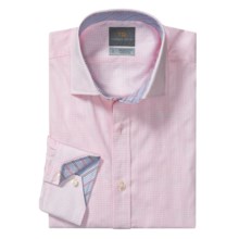 Thomas Dean Houndstooth/Mini Check Sport Shirt - Long Sleeve (For Men) in Pink/White - Closeouts