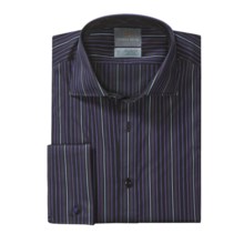 Thomas Dean Multi-Stripe Sport Shirt - French Cuff, Long Sleeve (For Men) in Purple/Black - Closeouts