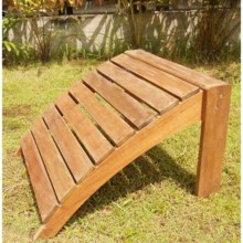Three Birds Casual Adirondack Foot Stool - Acacia Wood in Natural - Closeouts